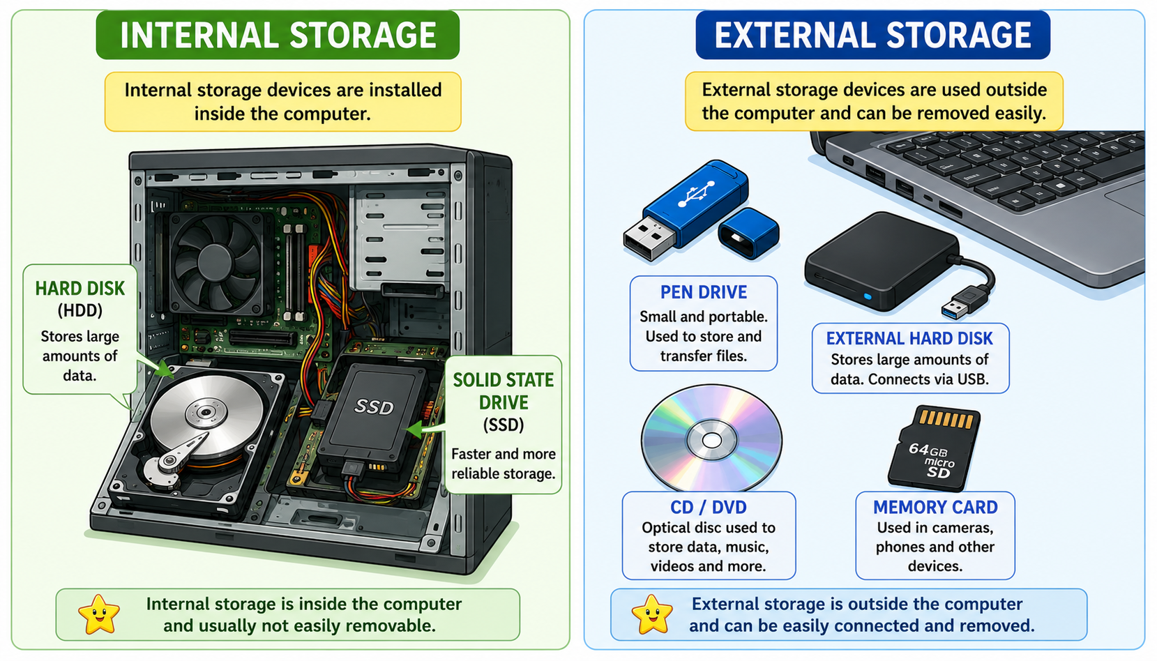 Internal vs External storage devices